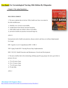 Test bank For gerontological nursing 10th Edition