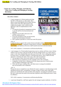 Test Bank For Leading and Managing in Nursing 8th Edition