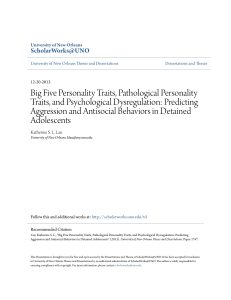 Big Five Personality Traits Pathological Personality Traits and Psychological Dysregulation  PDFDrive 