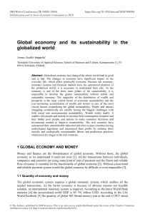 Global economy and its sustainability in the globa