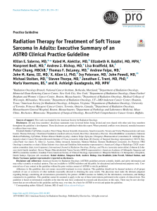 Radiation Therapy for Treatment of Soft Tissue Sarcoma in Adults- Executive Summary of an ASTRO Clinical Practice Guideline