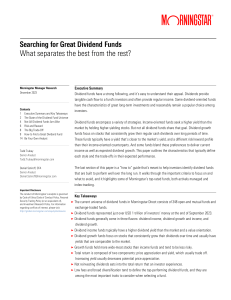 Great Dividend Funds: Strategies & Selection | Morningstar