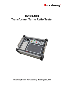 2. HZBB-10B Transformer Turns Ratio Tester-User Manual