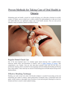 Proven Methods for Taking Care of Oral Health in Ontario