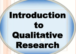 İntroduction to qualitative research
