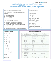 Additional Mathematics SA2 Overall Revis