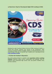 15 Must-Know Tips for Choosing the Right CDS Coaching in Delhi