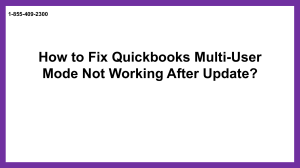 Easy Step's to Fix QuickBooks multi user mode not working issue