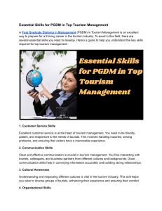 Essential Skills for PGDM in Top Tourism Management