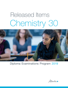 2019 Chemistry 30 Released Diploma