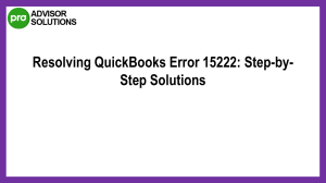 A Troubleshooting Guide To Fix QuickBooks Error Code 15222