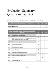Evaluation Quality Assessment Format