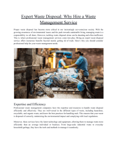 Expert Waste Disposal  Why Hire a Waste Management Service
