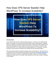 How Does VPS Server Sweden Help WordPress To Increase Scalability?