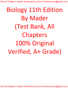 Test Bank For Biology 11th Edition By Mader