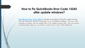 Quick solution for QuickBooks Error 15243