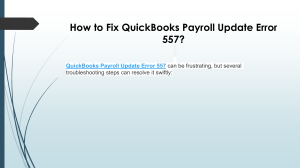 Step-by-Step Solutions for QuickBooks Payroll Error 557