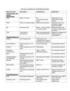 Key Terms and Measures Quick Reference Guide