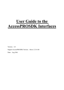 User Guide to the SDK