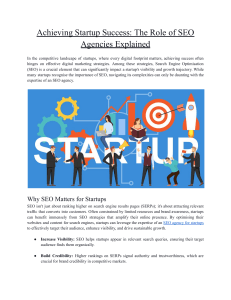 Achieving Startup Success  The Role of SEO Agencies Explained