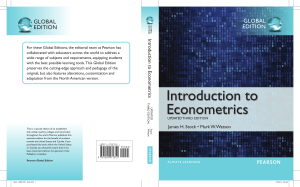 Introduction to econometrics James H Stock Mark W Watson