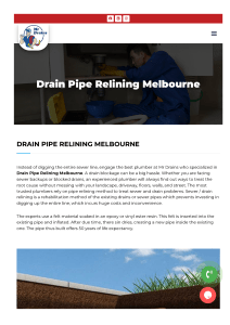Pipe Relining Melbourne