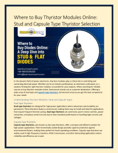 Where to Buy Thyristor Modules Online Stud and Capsule Type Thyristor Selection