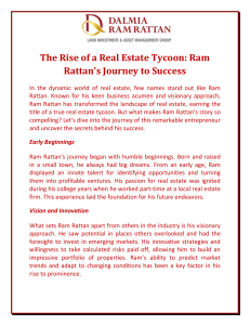 The Rise of a Real Estate Tycoon Ram Rattan's Journey to Success