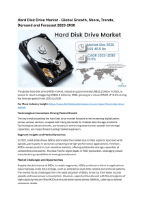 Hard Disk Drive Market Size, Trends and Its Emerging Opportunities Through 2030