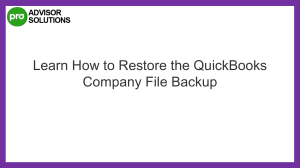 A Quick Guide To Restore the QuickBooks company file backup