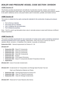 ASME Sections and Divisions