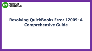 A Quick Fix For QuickBooks Desktop Error 12009