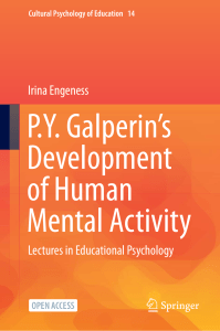 (Cultural Psychology of Education 14) Irina Engeness - P.Y. Galperin's Development of Human Mental Activity  Lectures in Educational Psychology-Springer International Publishing Springer (2021)