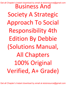 Solutions Manual For Business and Society 4th Edition By Debbie M Thorne