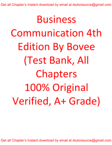 Test Bank For Business communication 4th Edition By Bovee
