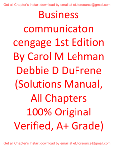 Test Bank For Business communicaton cengage Carol M Lehman Debbie D DuFrene 1st edition
