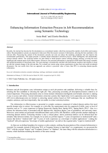 Enhancing Information Extraction Process in Job Recommendation using Semantic Technology