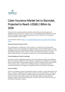 Cyber Insurance Market Sise, Trends and Share 2030