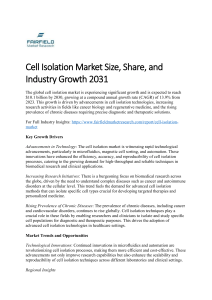 Cell Isolation Market Trends, Insights, and Future Forecast 2031