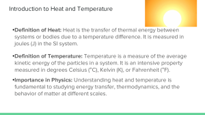 Introduction to Heat and Temperature