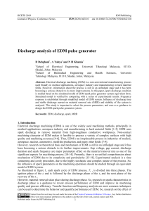 Discharge Analysis of EDM PulseGenerator