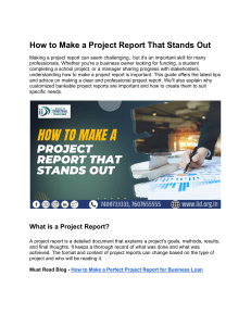 How to Make a Project Report