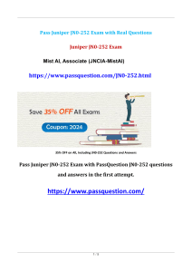 Mist AI Associate (JNCIA-MistAI) JN0-252 Exam Questions