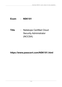 NSK101 Netskope Certified Cloud Security Administrator Dumps
