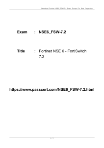 Fortinet NSE 6 - FortiSwitch 7.2 NSE6 FSW-7.2 Dumps