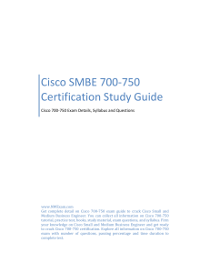 Cisco SMBE 700-750 Certification Study Guide