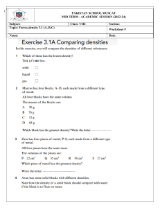 Forces and Density Worksheet