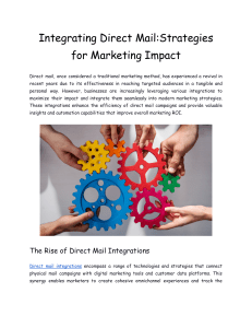 Integrating Direct Mail Strategies for Marketing Impact