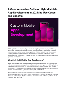 A Comprehensive Guide on Hybrid Mobile App Development in 2024  Its Use Cases and Benefits