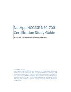 NetApp NCCSSE NS0-700 Certification Study Guide